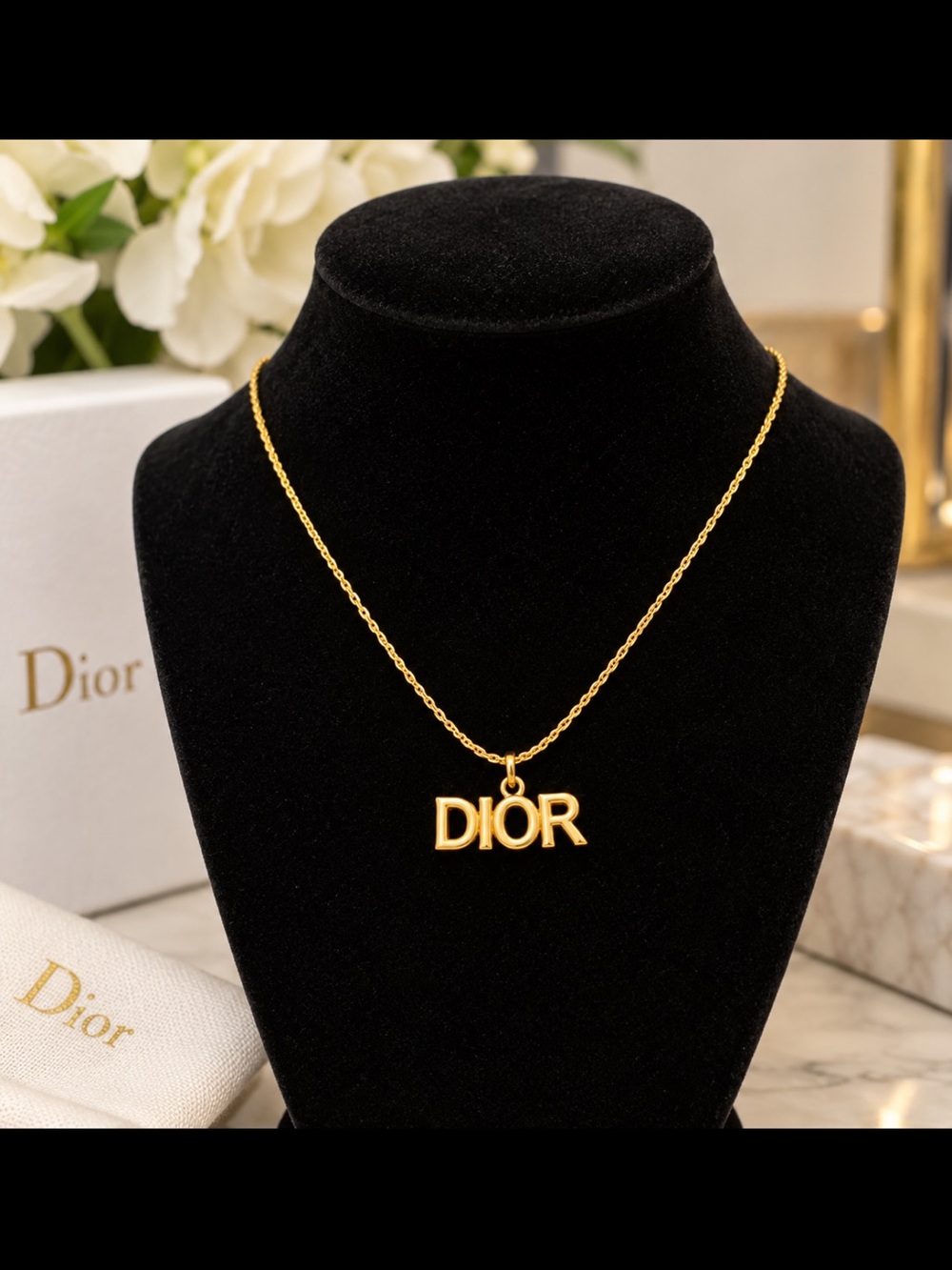 Dior Upcycled Logo Pendant Necklace - Women's Jewelry